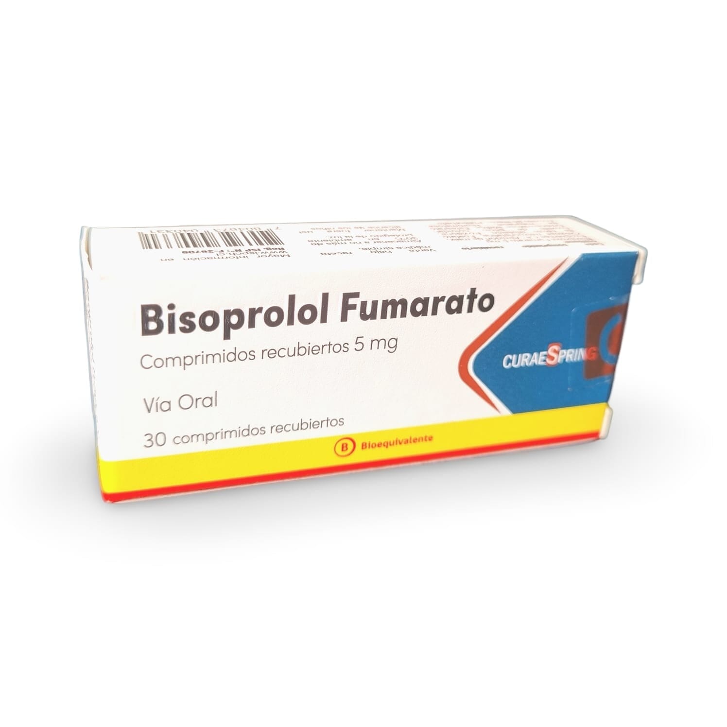 Bisoprolol 5 mg x 30 comprimidos recubiertos "Ley Cenabast" CuraeSpring